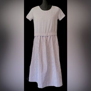 Made with Love Chambray Striped Midi Blue/White little house on the Prairi B155